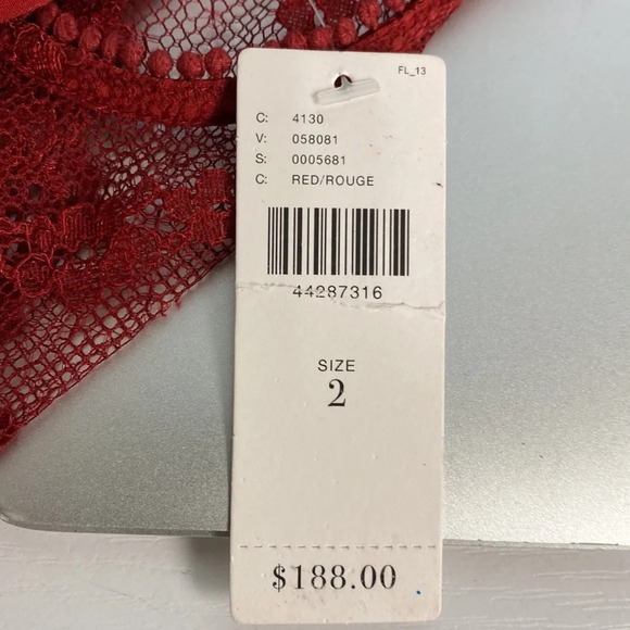 Moulinette Soeurs Anthropologie "NEW" Burgundy Tango Lace Midi Dress Size 2 - Picture 10 of 11